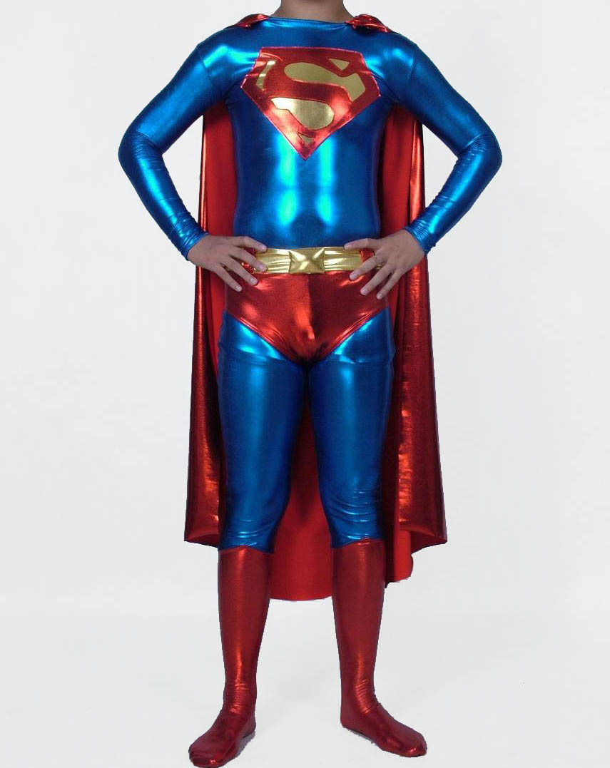 Classic Superman Costume Halloween Superhero Catsuit